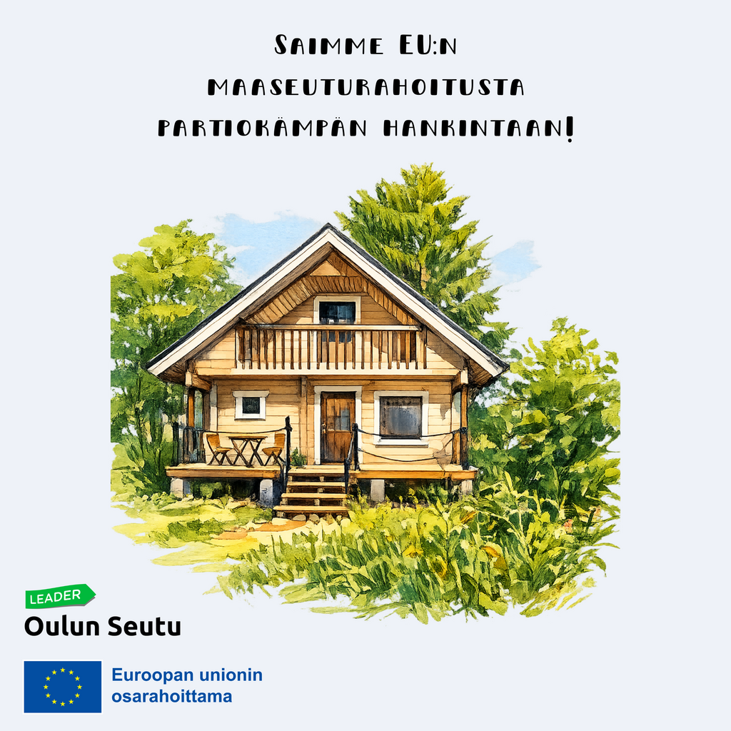 Tekoälyllä luotu piirros hirsimökistä